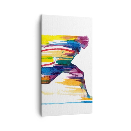 Impression sur toile - Image sur toile - Courir à travers l'arc-en-ciel - 45x80 cm