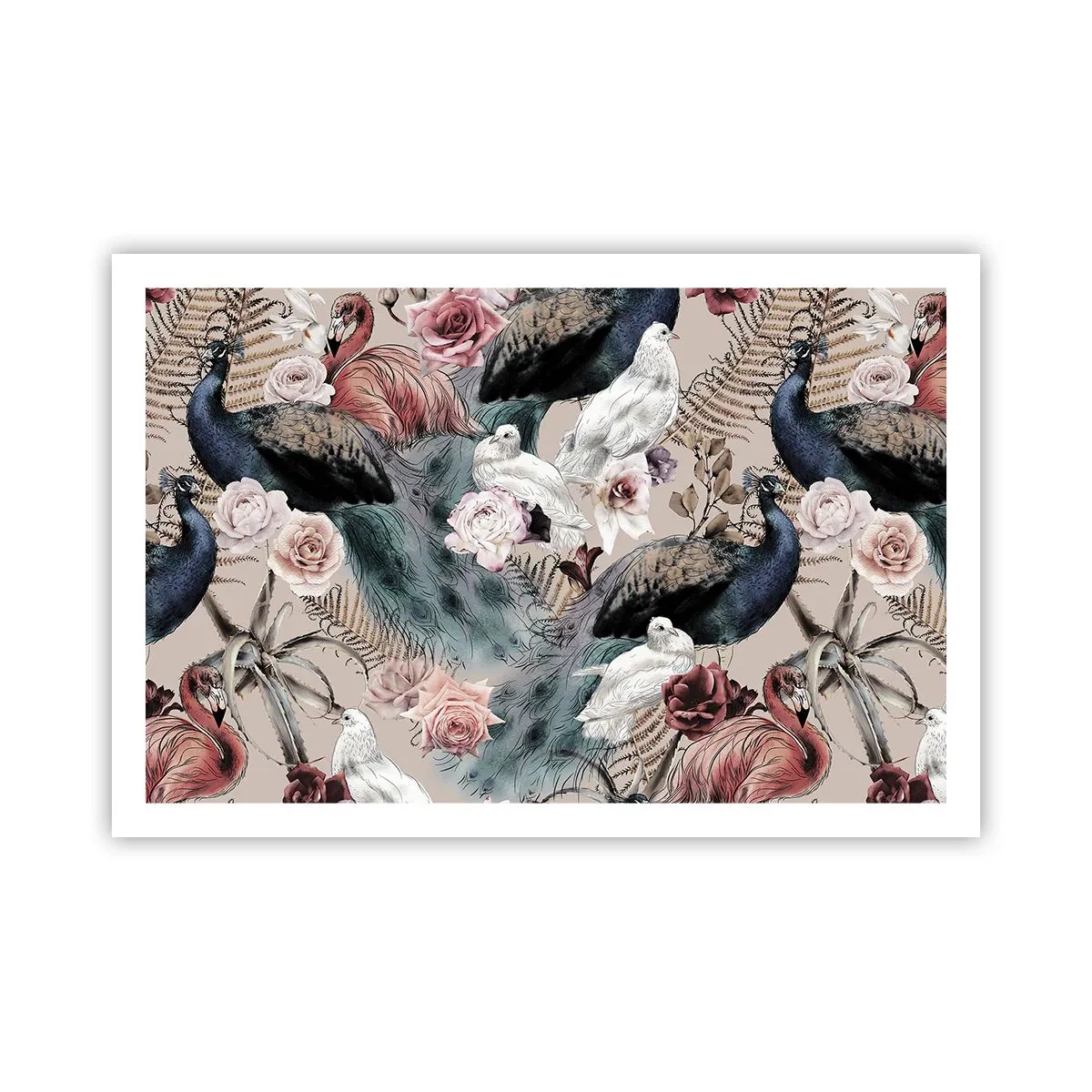 Affiche - Poster - Dans un jardin de palace - 91x61 cm