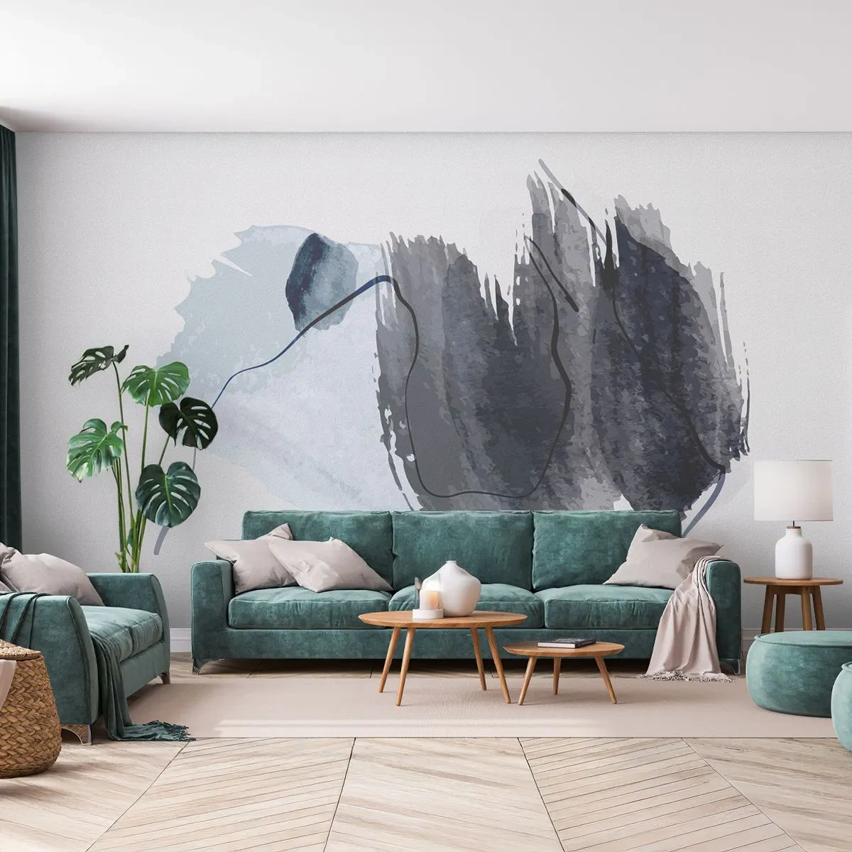 Papier peint sur mesure Standard Eco - Intensité et mouvement - Abstraction, Morceau, Peinture