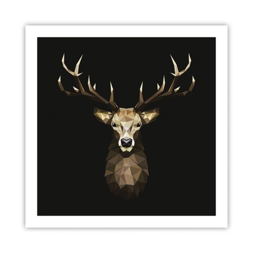 Affiche - Poster - Cerf cubique - 60x60 cm