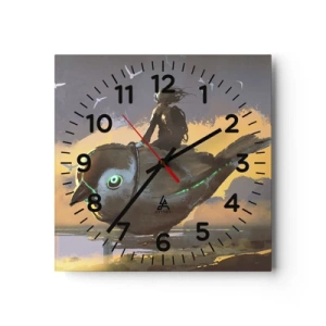 Horloge murale - Pendule murale - Un arrêt sur un voyage fantastique - 30x30 cm