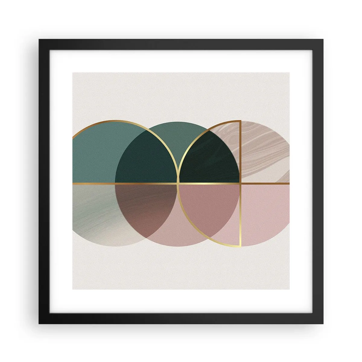 Affiche dans un cadre noir - Poster - Cercles après cercles - 40x40 cm