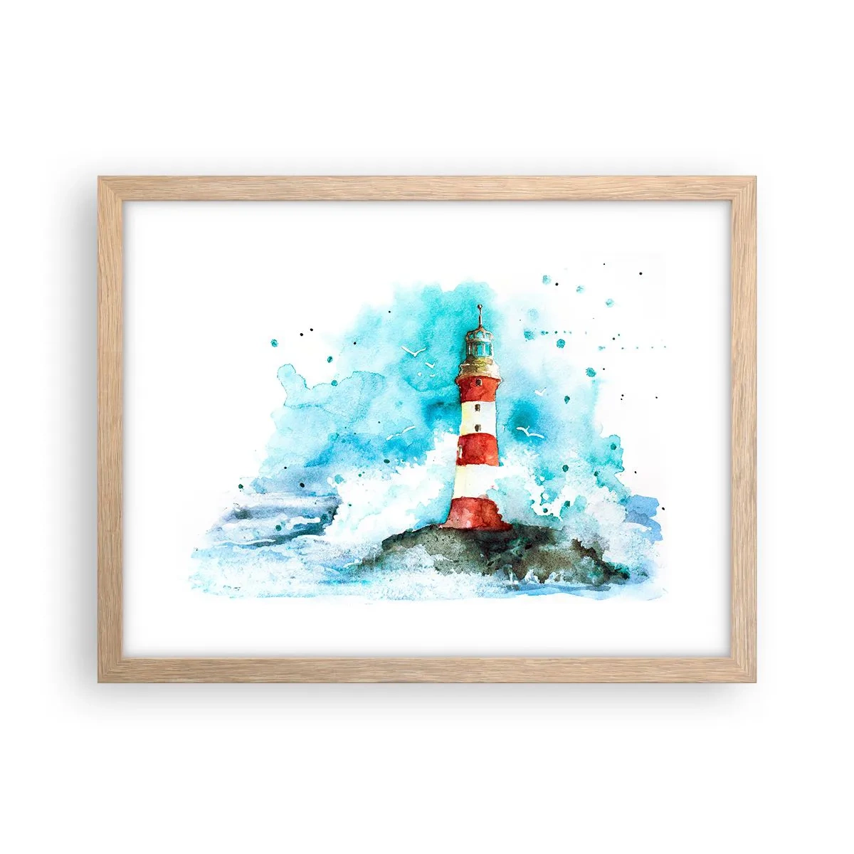 Affiche dans un chêne clair - Poster - Unité des éléments - 40x30 cm