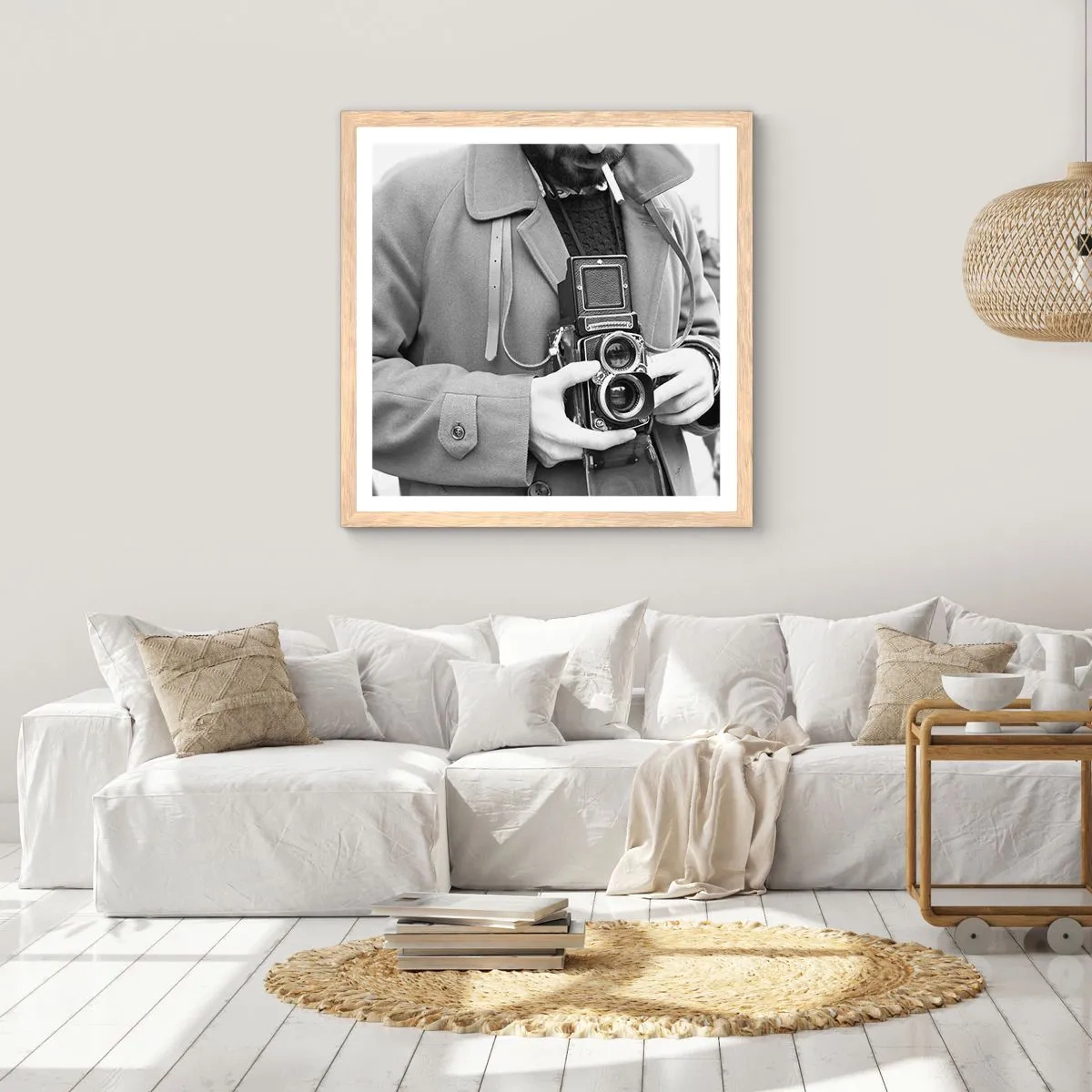 Affiche dans un chêne clair - Poster - Dans un style rétro - 50x50 cm