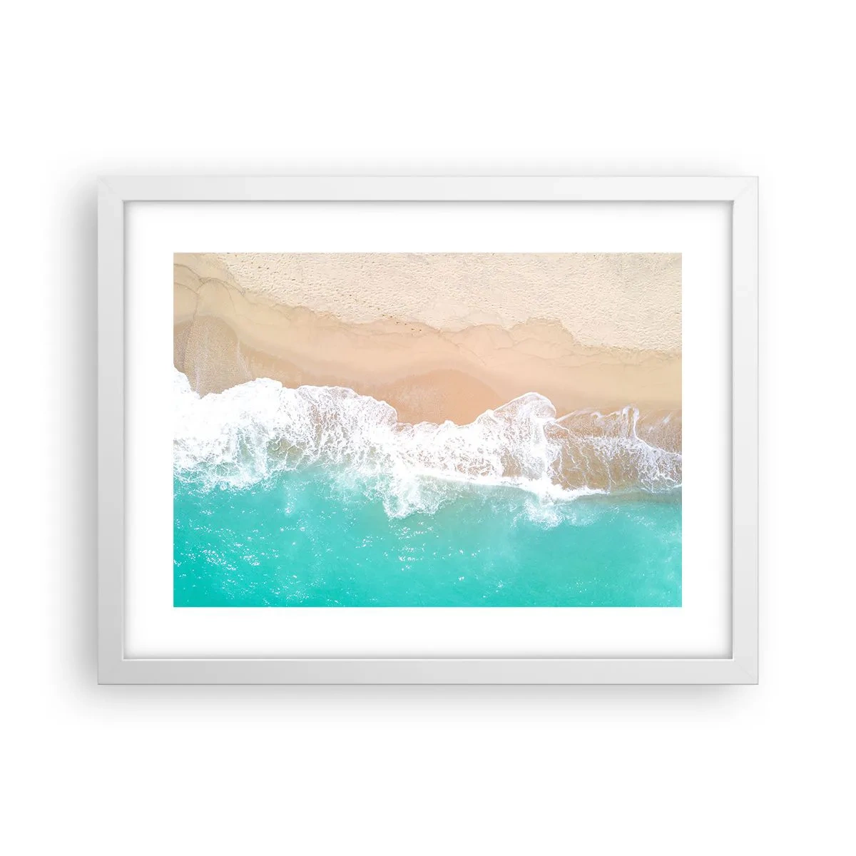 Affiche dans un cadre blanc - Poster - Caresse de l'océan - 40x30 cm