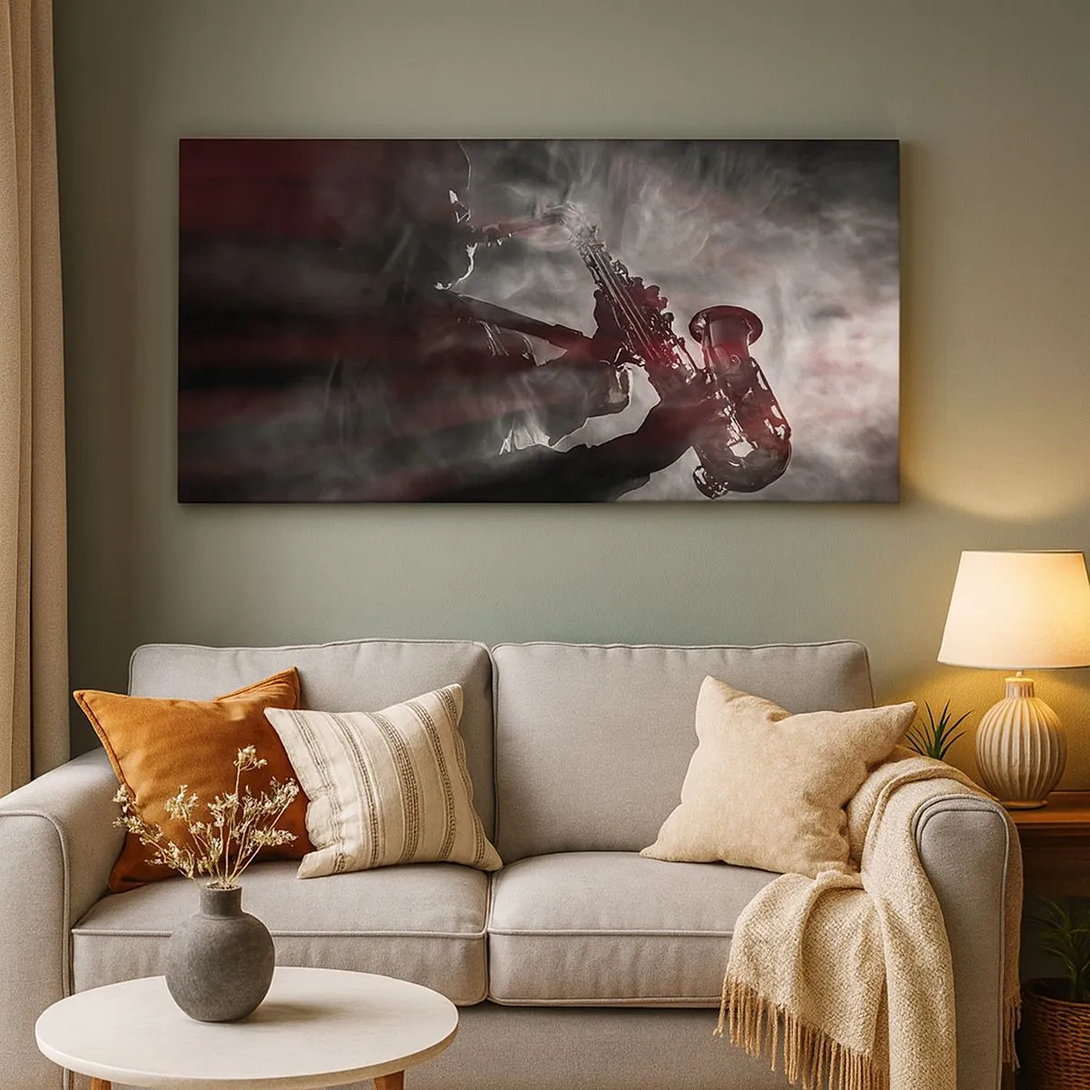 Impression sur toile - Image sur toile - Dans les brumes du jazz - 100x40 cm