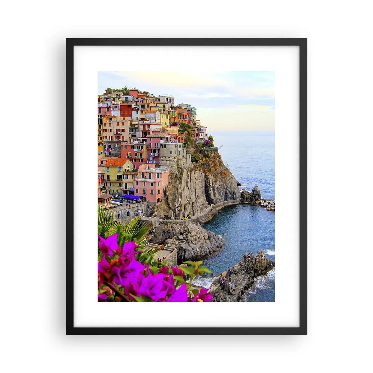 Affiche dans un cadre noir - Poster - La ville qui rit - 40x50 cm