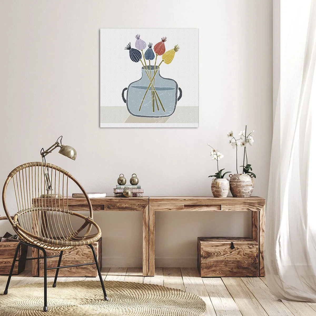 Impression sur toile - Image sur toile - Comme s'il avait semé des graines de pavot - 70x70 cm