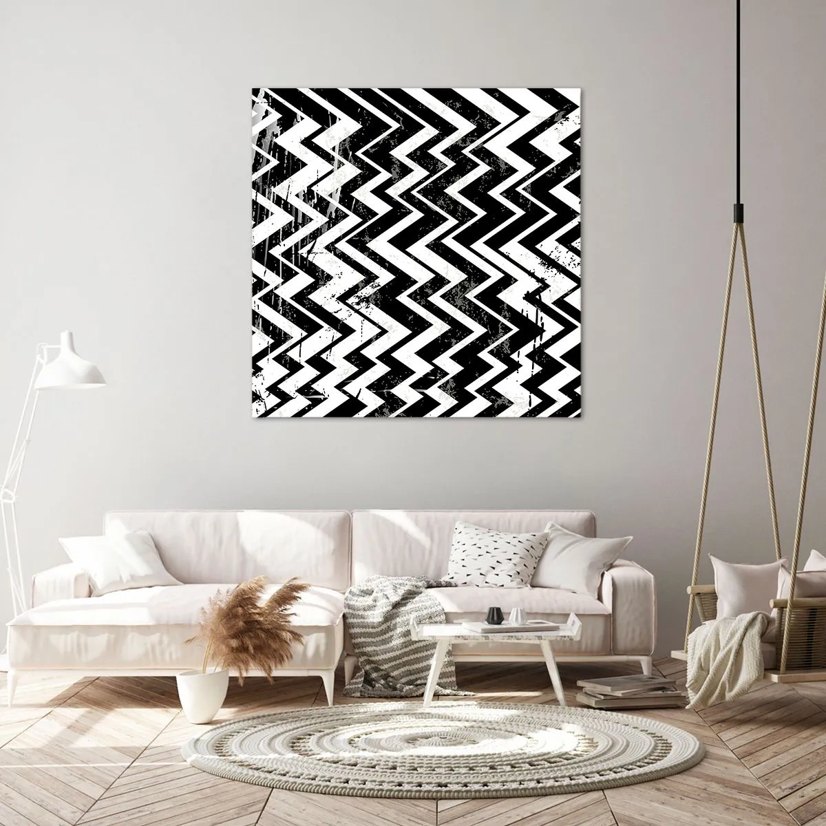 Impression sur toile - Image sur toile - Zig-blanc, zag-noir - 30x30 cm