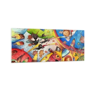 Impression sur verre - Image sur verre - Grande aventure spatiale - 100x40 cm