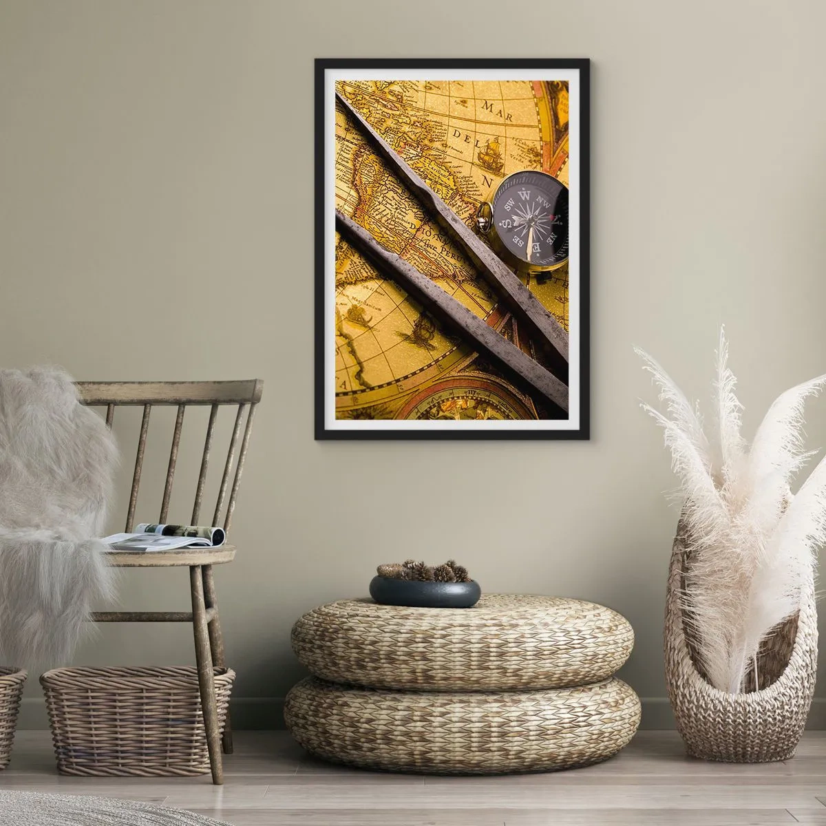 Affiche dans un cadre noir - Poster - Où sont ces trésors? - 30x40 cm