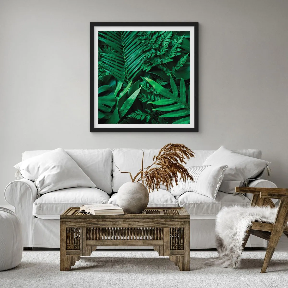 Affiche dans un cadre noir - Poster - Emmitouflé de verdure - 30x30 cm