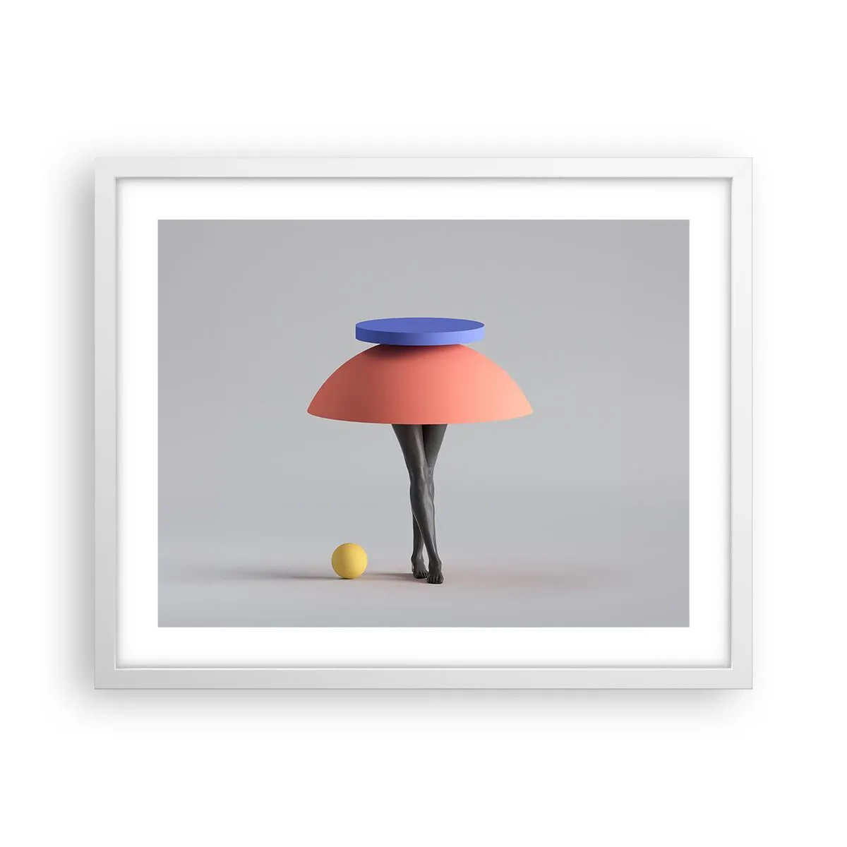 Affiche dans un cadre blanc - Poster - Composition surréaliste - 50x40 cm