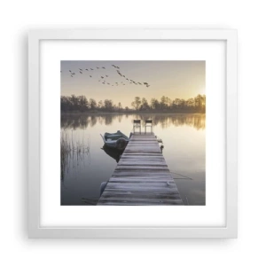 Affiche dans un cadre blanc - Poster - Je reviendrai - 30x30 cm