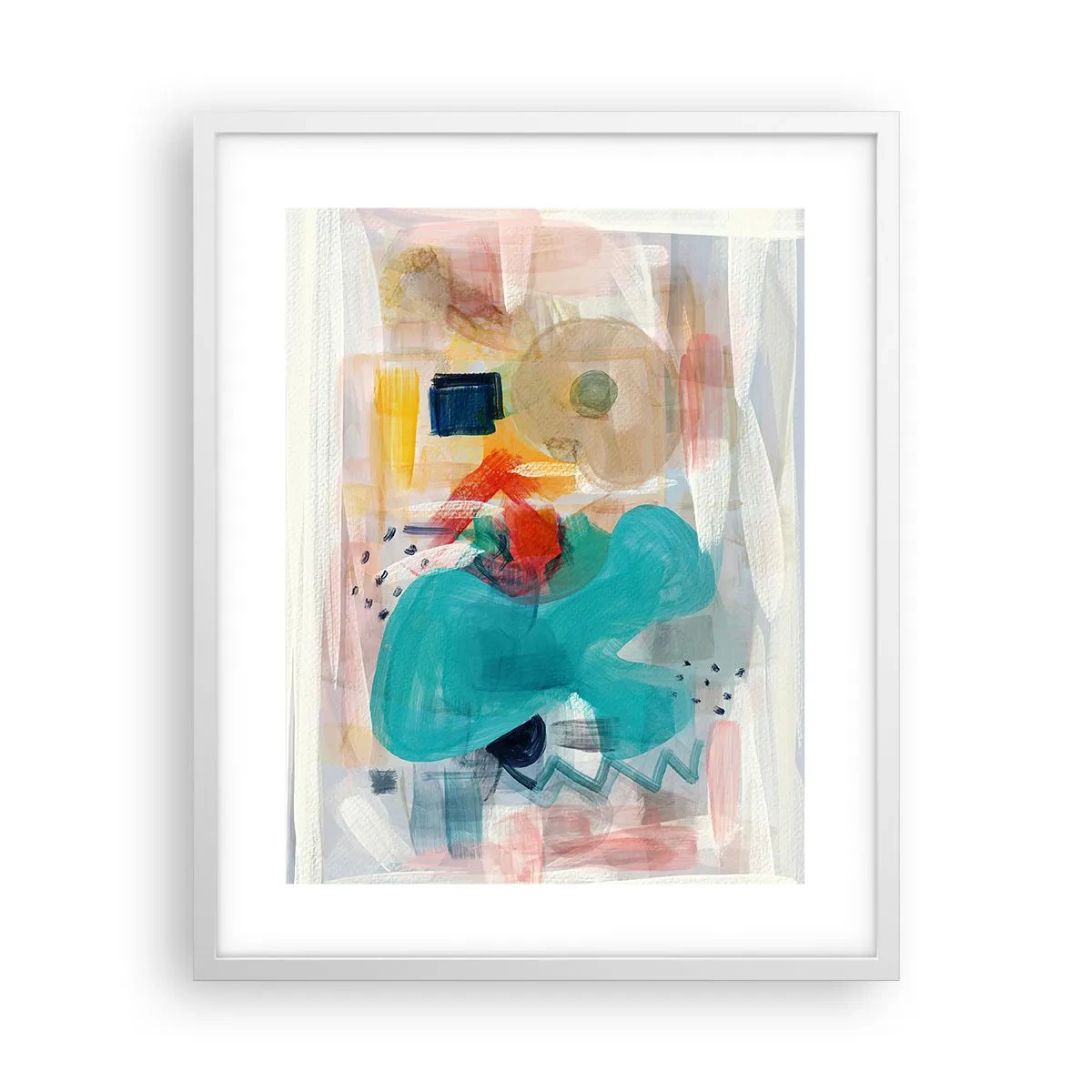 Affiche dans un cadre blanc - Poster - Jeu de couleurs - 40x50 cm