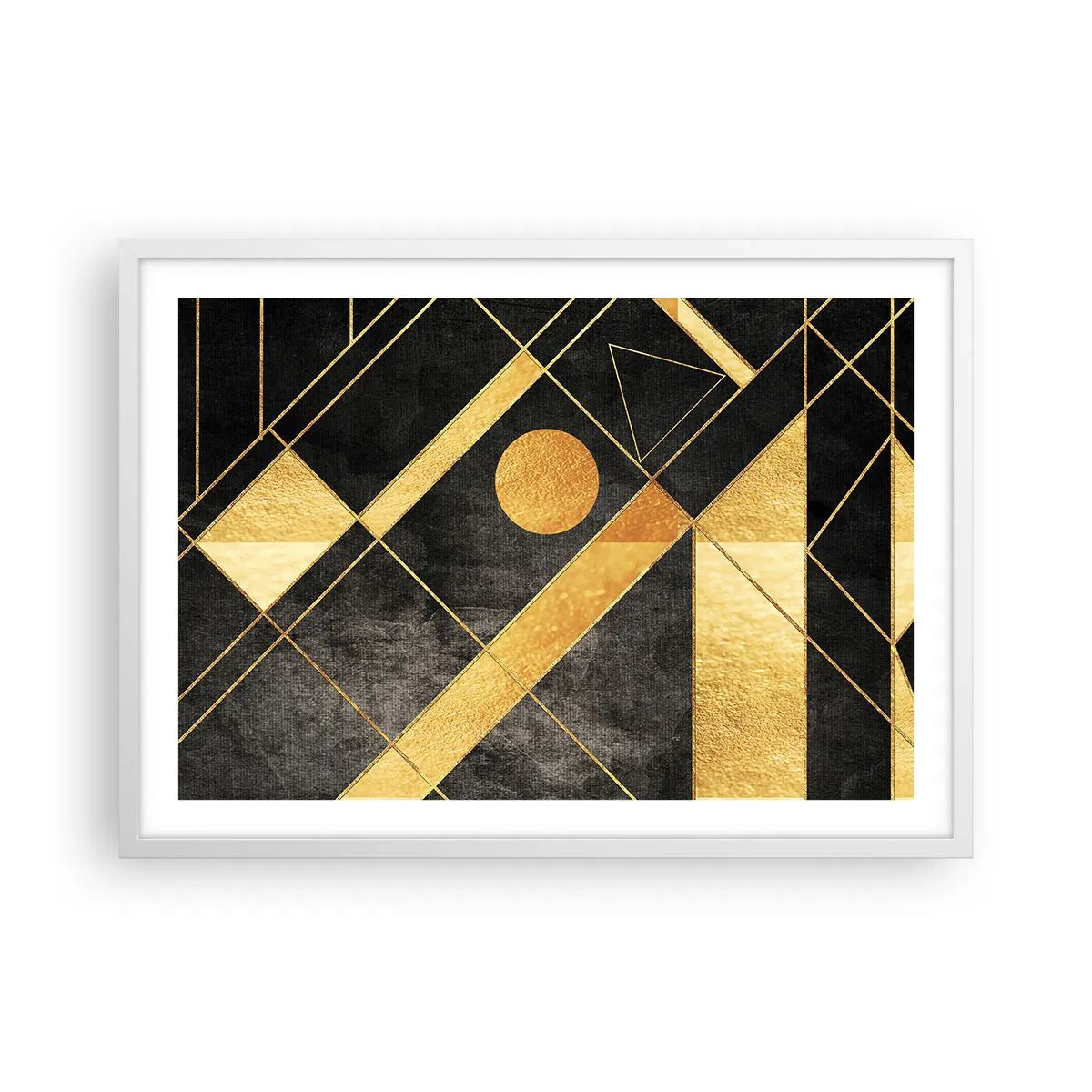 Affiche dans un cadre blanc - Poster - Soleil du désert - 70x50 cm