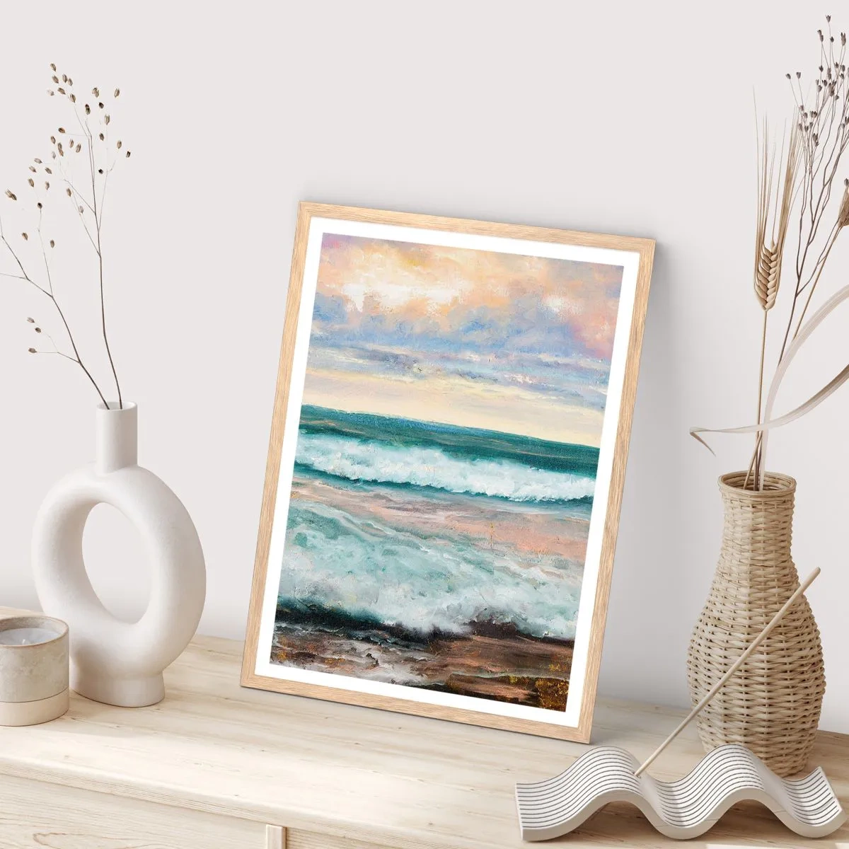 Affiche dans un chêne clair - Poster - Ici tu adouciras ton âme - 40x50 cm