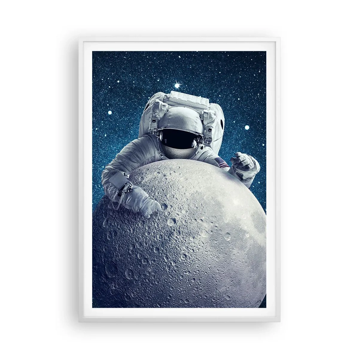Affiche dans un cadre blanc - Poster - Comique de l'espace - 70x100 cm