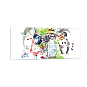 Impression sur verre - Image sur verre - Dans l'objectif d'un voyageu - 100x40 cm