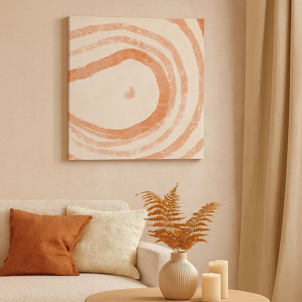 Impression sur toile - Image sur toile - Cercles de corail – composition - 30x30 cm