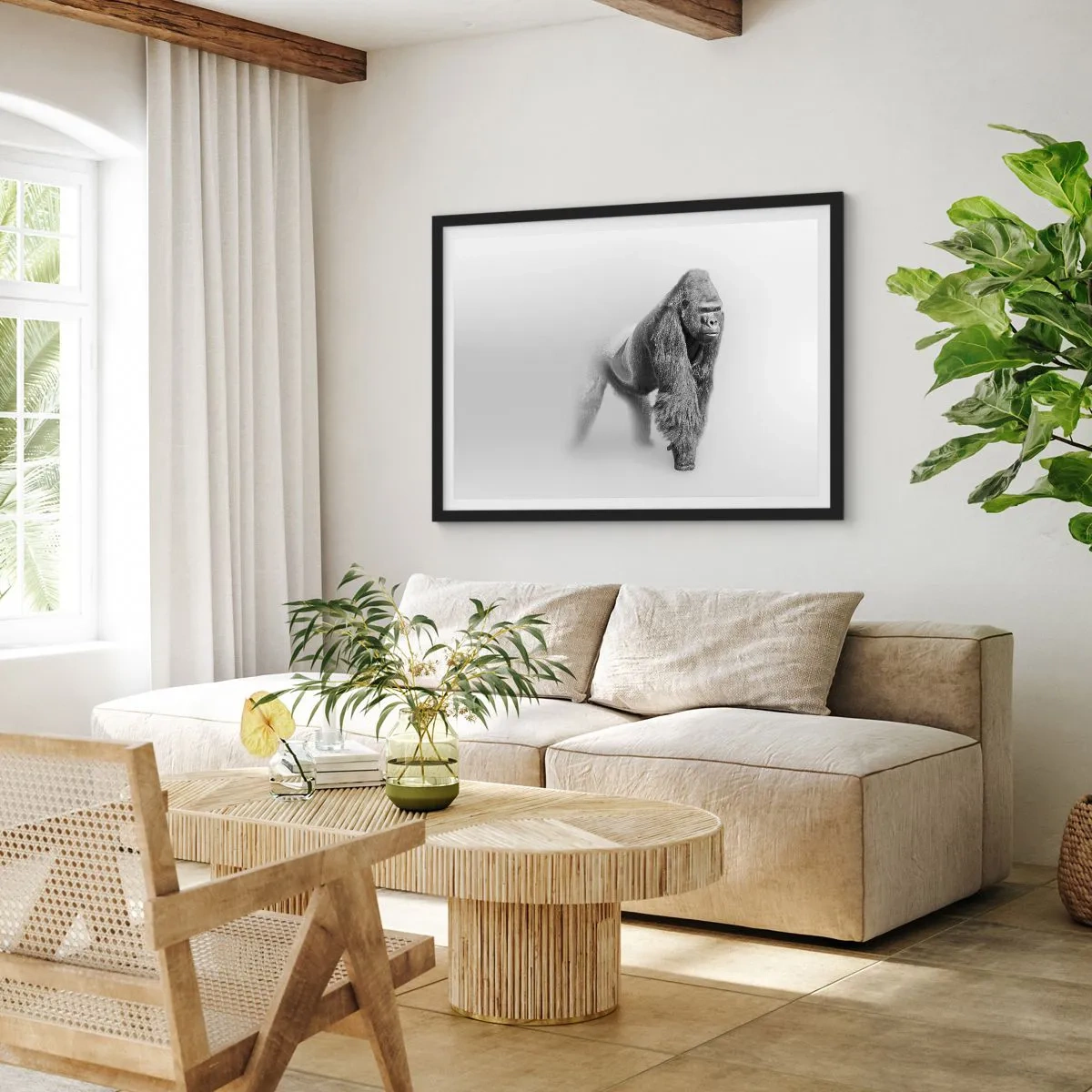 Affiche dans un cadre noir - Poster - Confiant en sa force - 40x30 cm