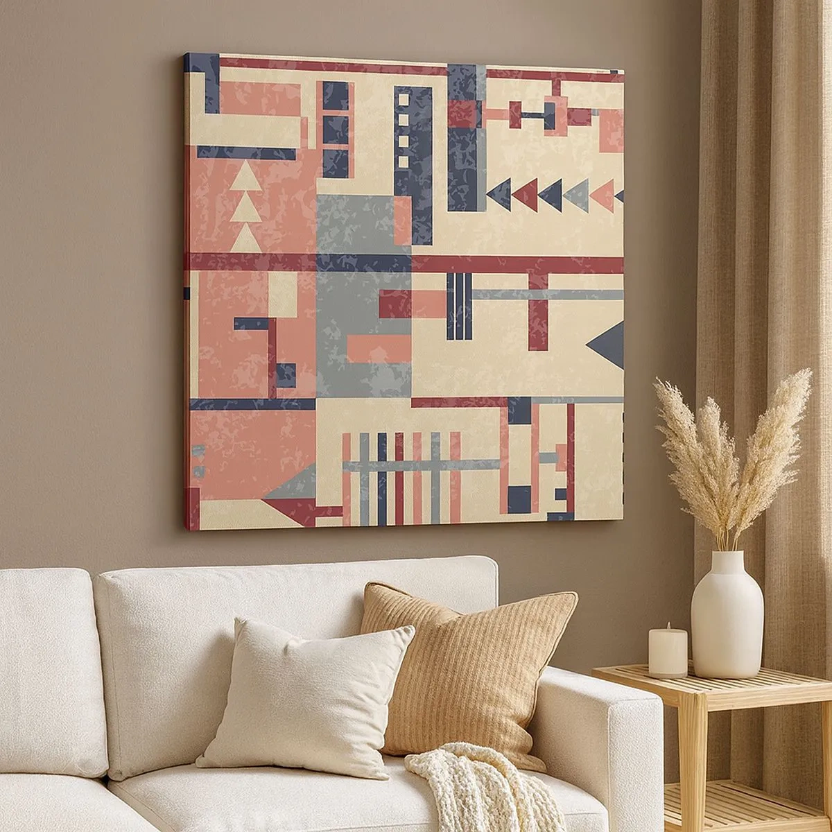 Impression sur toile - Image sur toile - Une combinaison de verticaux et d'horizontaux - 30x30 cm