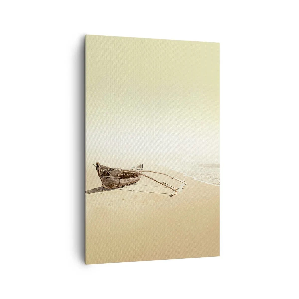 Impression sur toile - Image sur toile - Vieux bateau de pêche sur une plage de sable - 80x120cm - Mémoire des mers du sud - Décoration murale moderne pour le salon et la chambre ARTTOR