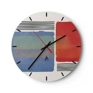 Horloge murale - Pendule murale - Esprit et lettre de la géométrie - 40x40 cm