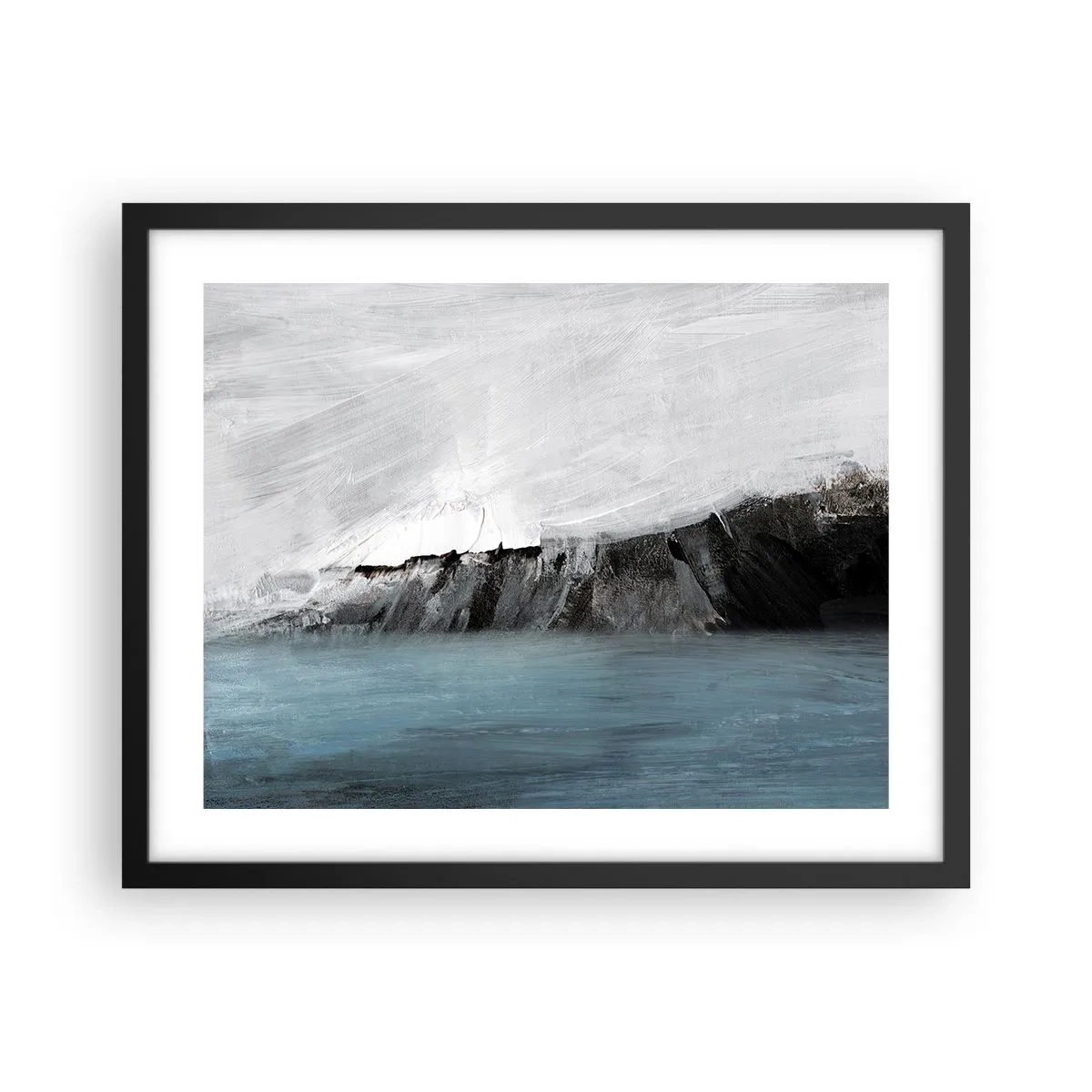 Affiche dans un cadre noir - Poster - Eau – terre : choc des éléments - 50x40 cm