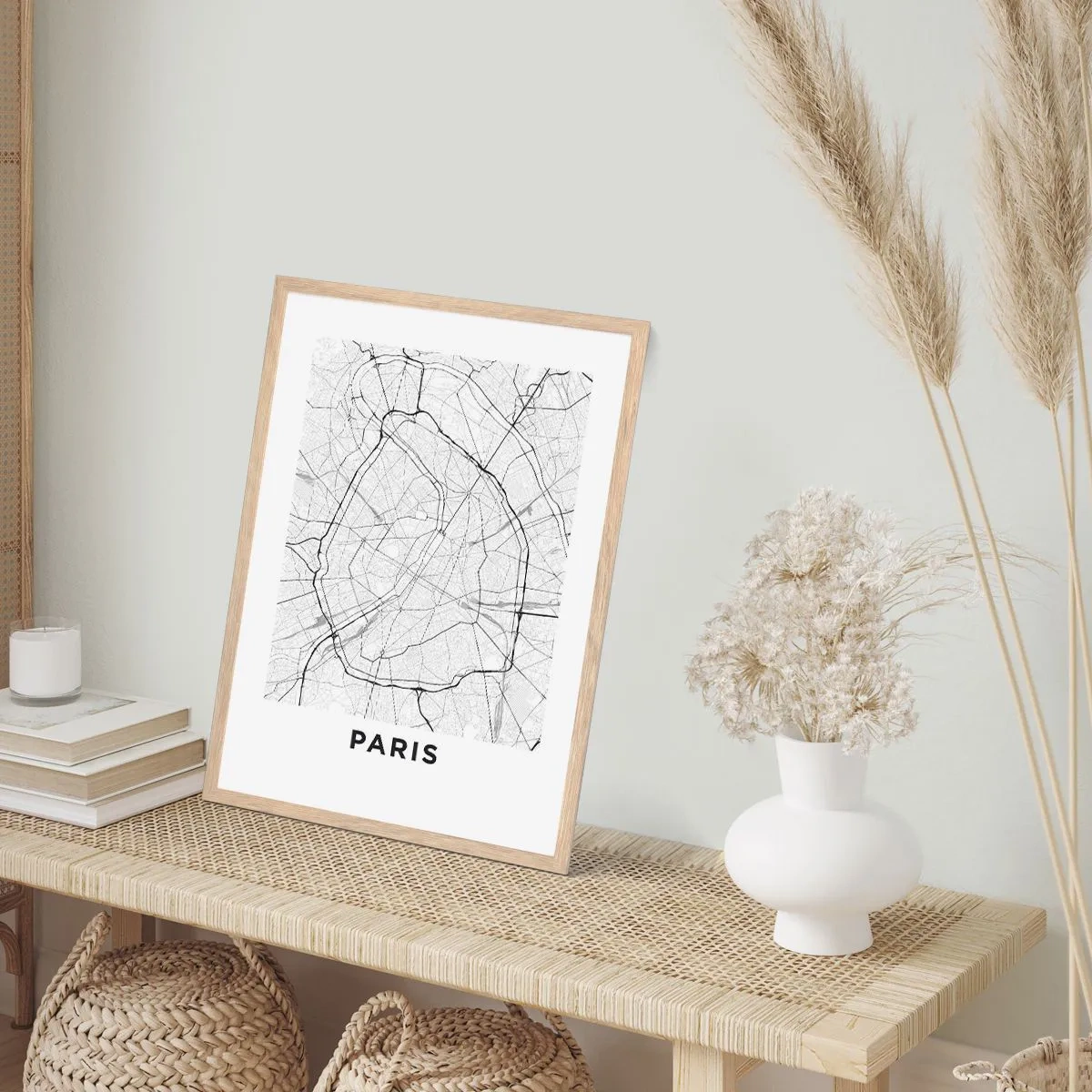 Affiche dans un chêne clair - Poster - Fleur de Paris - 40x50 cm