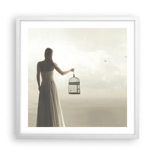 Affiche dans un cadre blanc - Poster - Soi libre - 50x50 cm