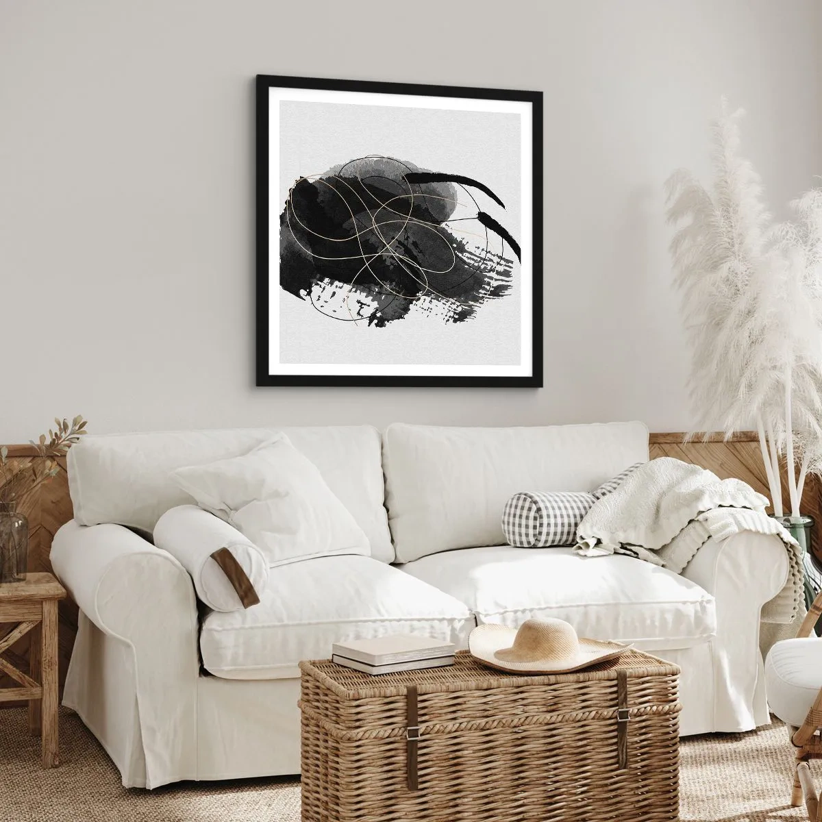 Affiche dans un cadre noir - Poster - Fait de noir - 40x40 cm