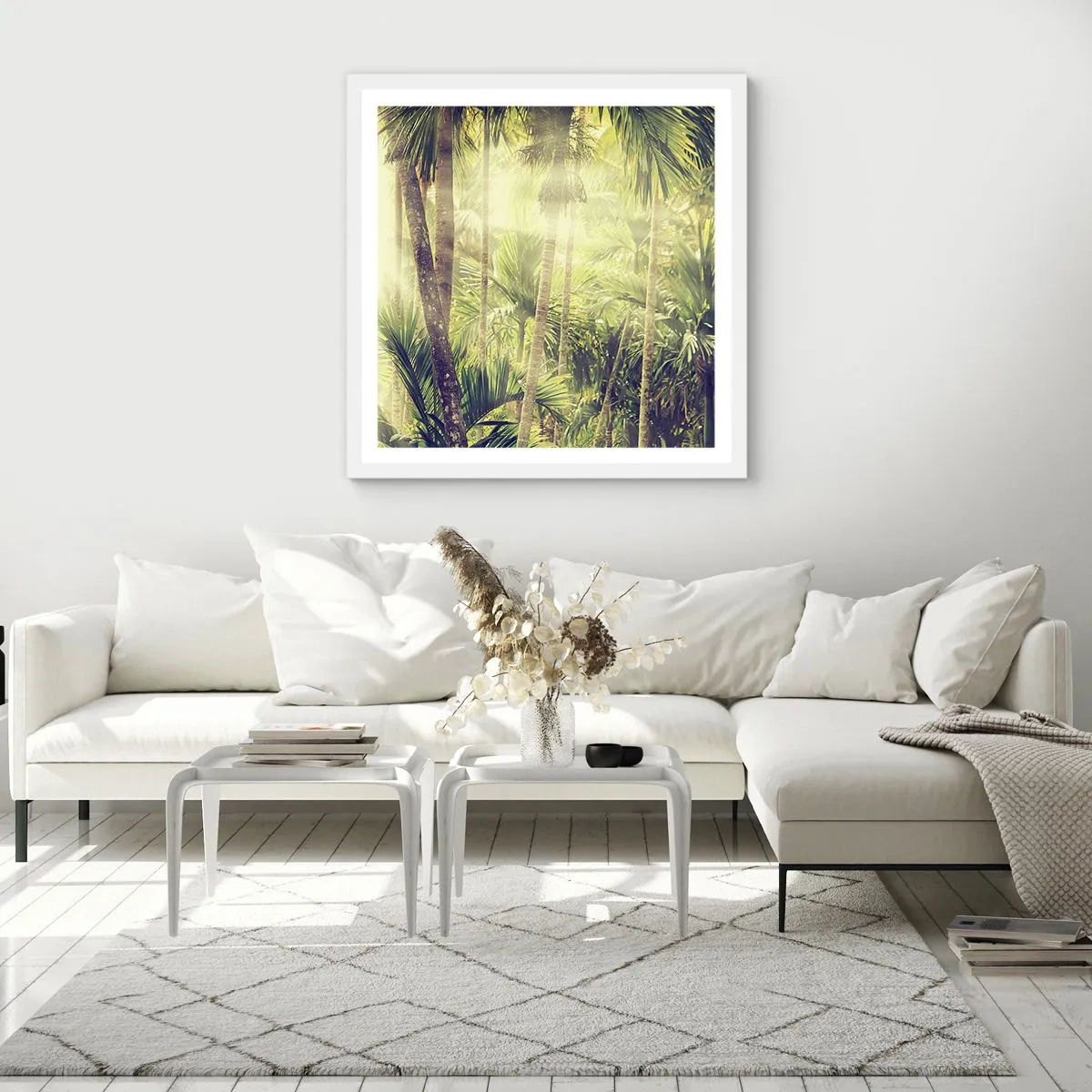 Affiche dans un cadre blanc - Poster - Nature enflammée - 30x30 cm