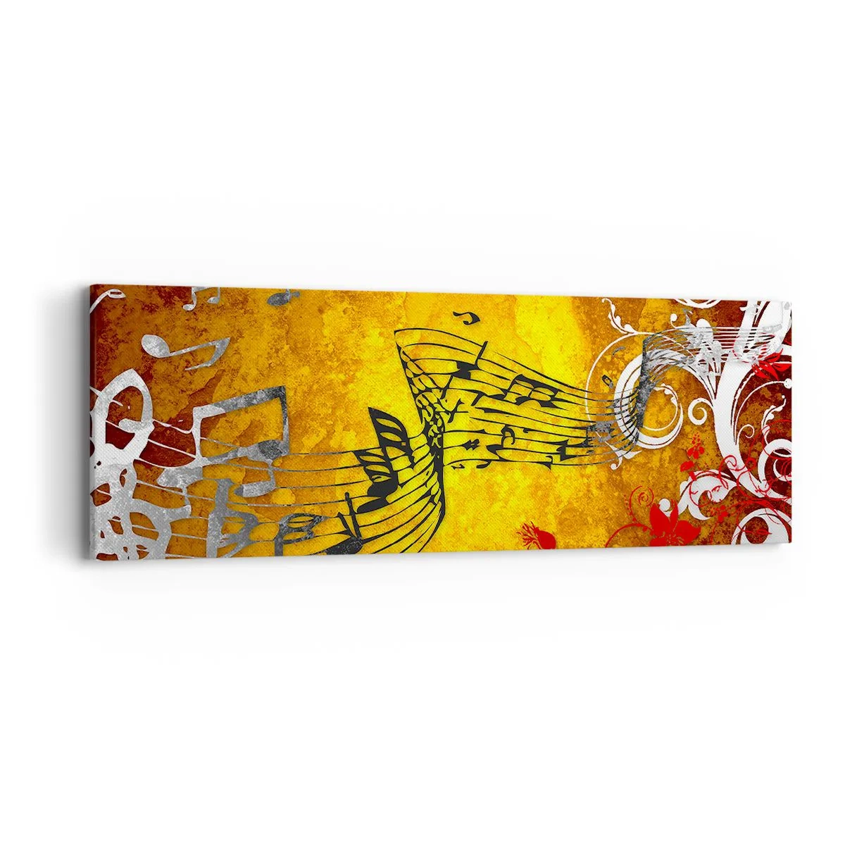 Impression sur toile - Image sur toile - Que la musique coule - 90x30 cm