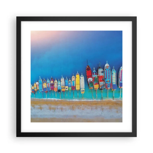 Affiche dans un cadre noir - Poster - Une vue à vol d'oiseau - 40x40 cm