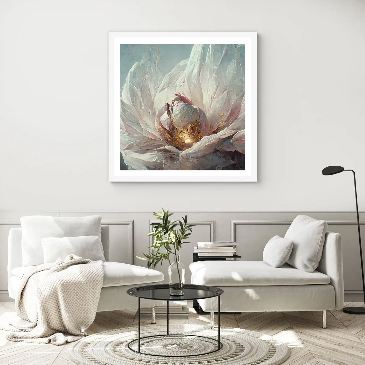 Affiche dans un cadre blanc - Poster - Il fleurit une fois tous les cent ans - 60x60 cm