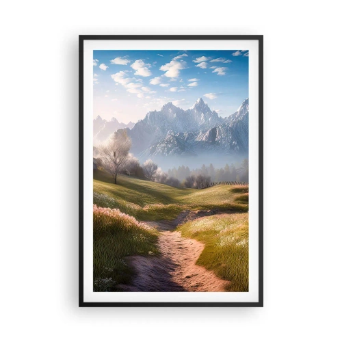 Affiche dans un cadre noir - Poster - Vallée idyllique - 61x91 cm