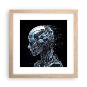 Affiche dans un chêne clair - Poster - La technologie est une femme - 30x30 cm