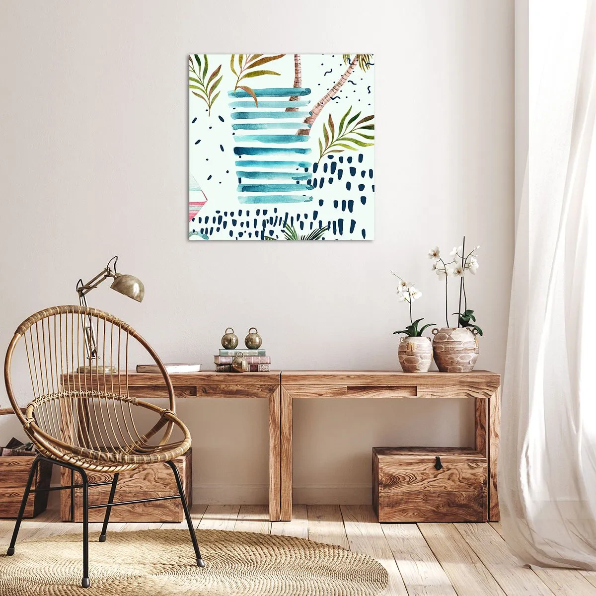 Impression sur toile - Image sur toile - Des vacances sous les palmiers - 70x70 cm