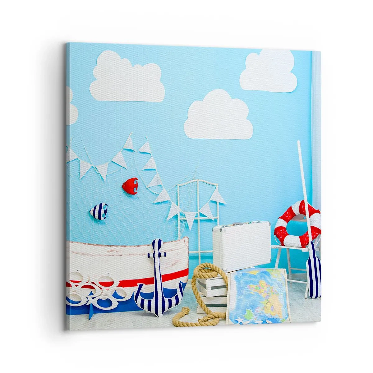 Impression sur toile - Image sur toile - Nostalgie infantile de l'aventure - 60x60 cm