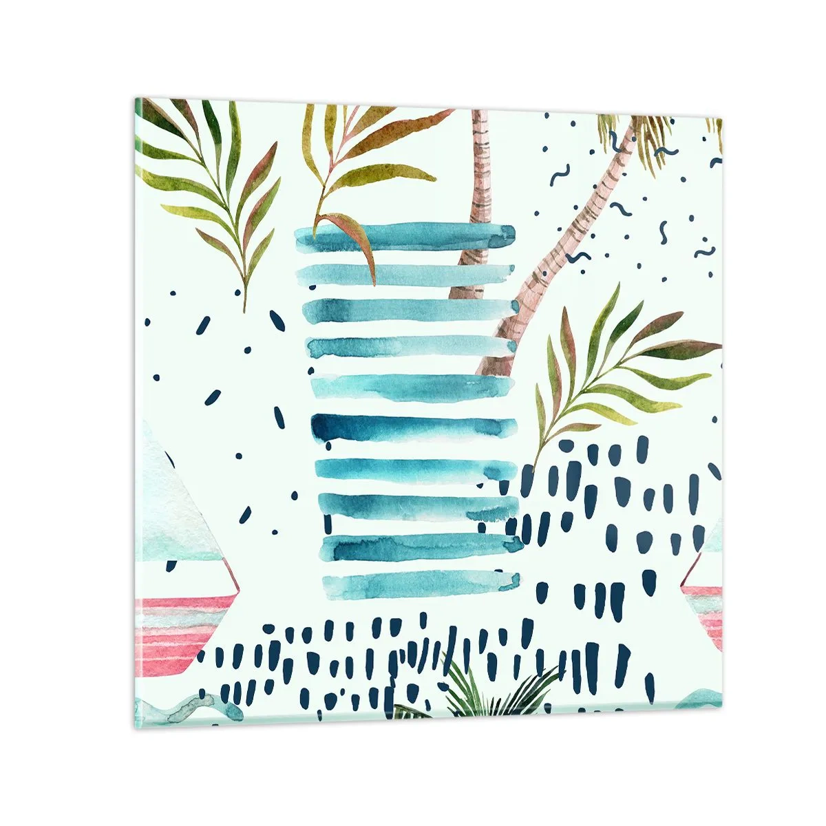 Impression sur verre - Image sur verre - Des vacances sous les palmiers - 70x70 cm