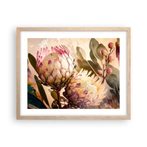 Affiche dans un chêne clair - Poster - Tendrement embrassé - 50x40 cm