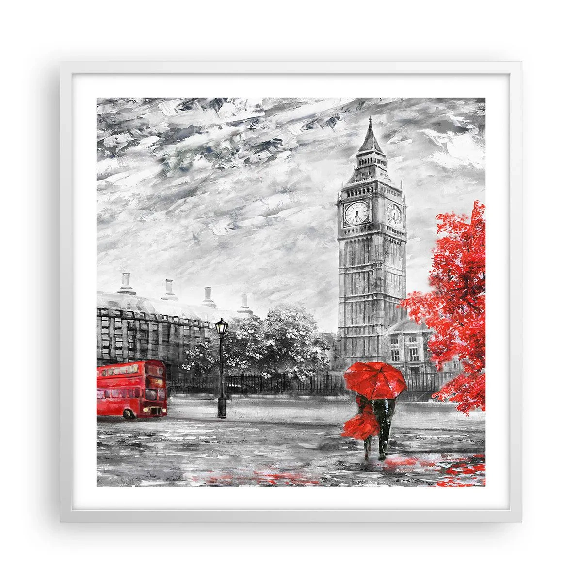 Affiche dans un cadre blanc - Poster - Une journée passionnante - 60x60 cm