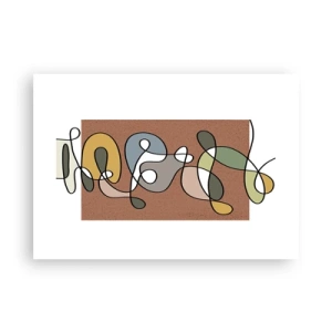 Affiche - Poster - Abstraction colorée avec des taches et des lignes - 100x70cm - Une abstraction qui mérite le sourire - Décoration murale moderne pour le salon et la chambre ARTTOR