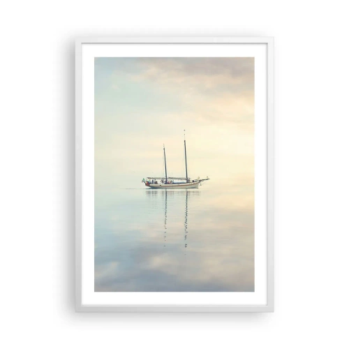 Affiche dans un cadre blanc - Poster - Dans une mer de silence - 50x70 cm