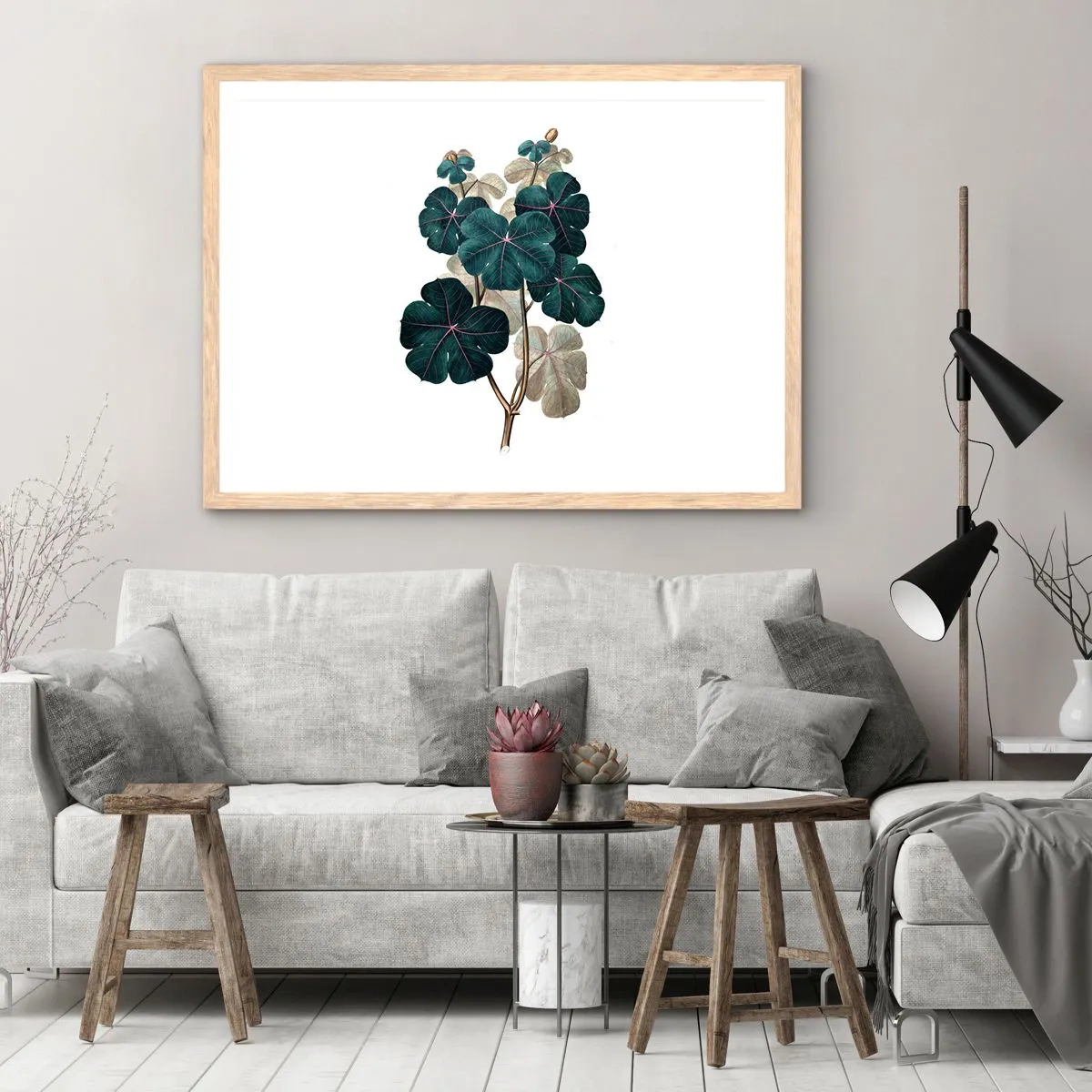 Affiche dans un chêne clair - Poster - De l'ancien herbier - 91x61 cm