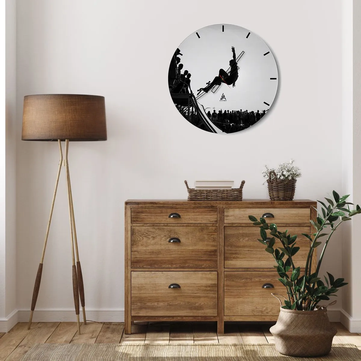 Horloge murale - Pendule murale - Héros et spectateurs - 40x40 cm