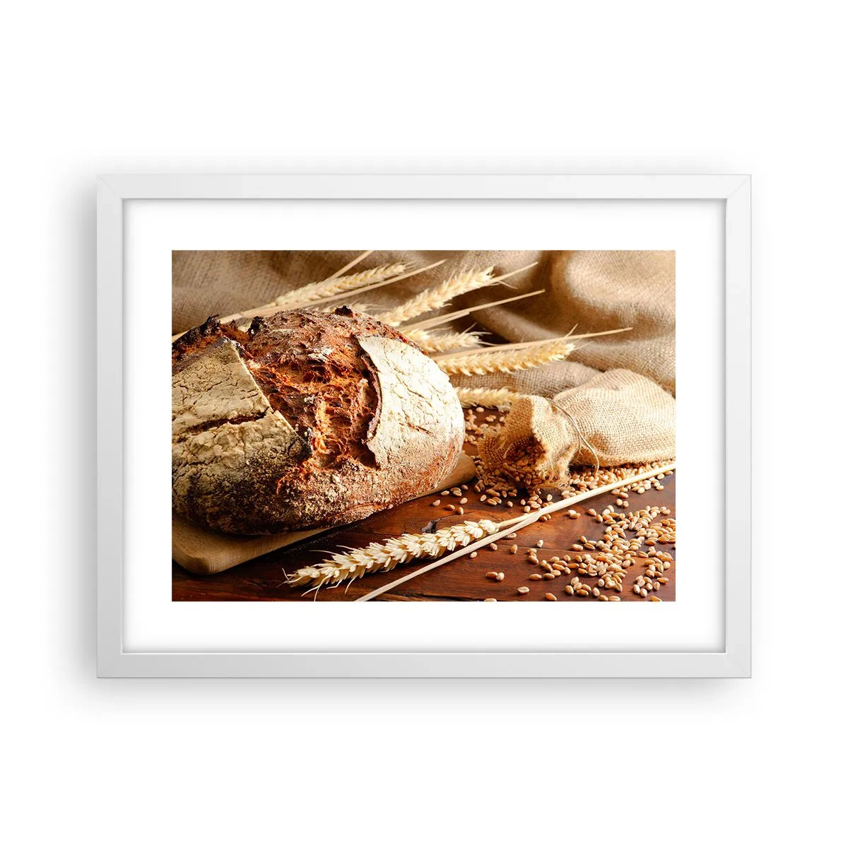 Affiche dans un cadre blanc - Poster - Appétissant, parfumé, croquant - 40x30 cm