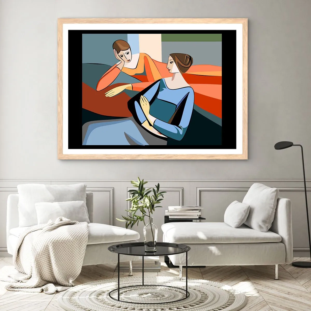 Affiche dans un chêne clair - Poster - Un moment de confiance - 91x61 cm