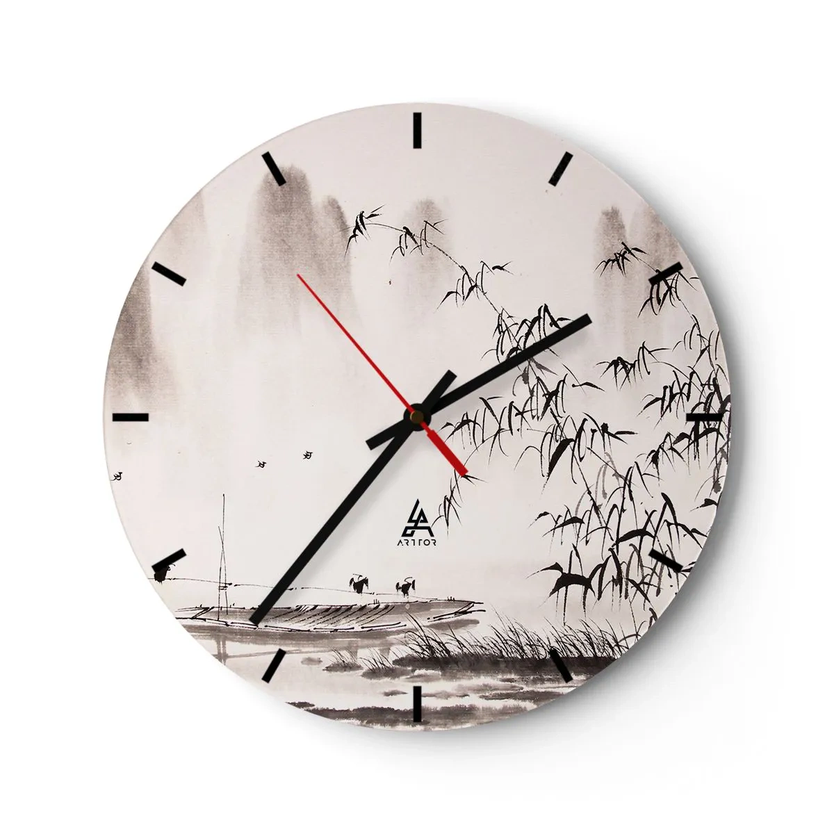 Horloge murale - Pendule murale - Le silence des rizières - 40x40 cm
